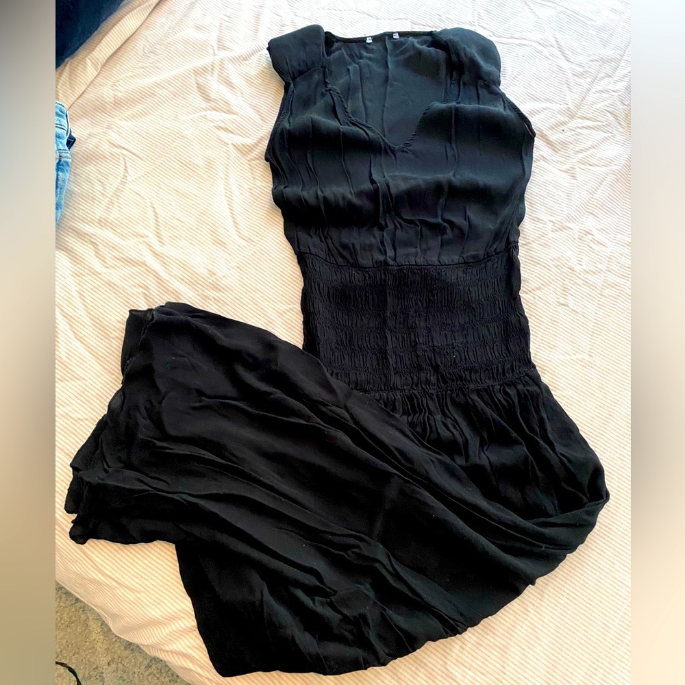 Long Black Maxi Dress with shoulder pads